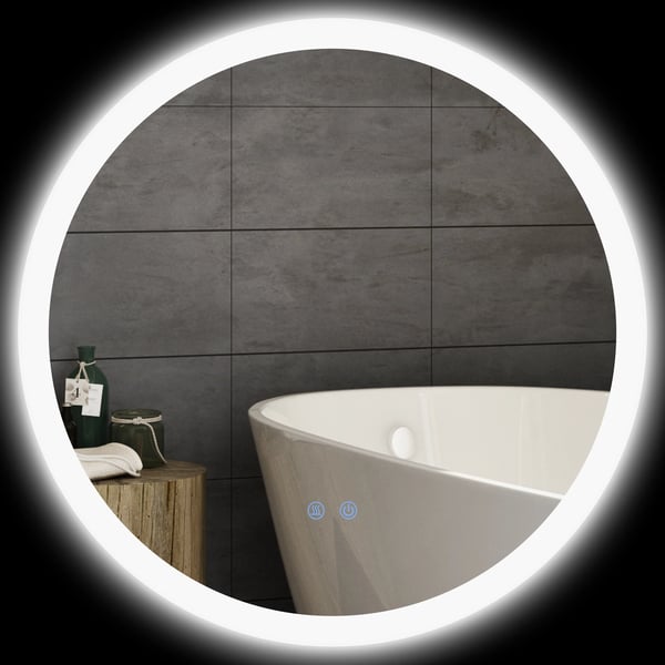 Rund badrumsspegel - LED-spegel - Ø60 cm - Imfri - 3 Färgtemperaturer - Minnesfunktion - Touch-kontroll - Krom