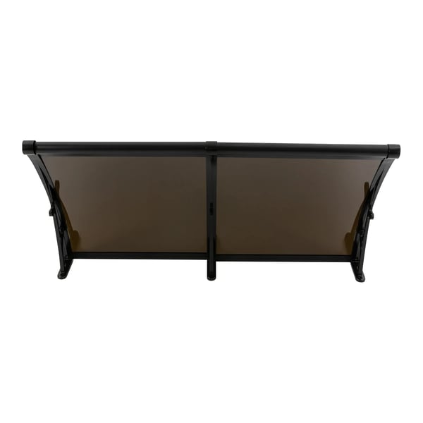 Dør- og vinduesoverdækning - Bueformet Regnskærm - Mål 120 x 60 cm - Bæreevne 200 kg - Dækkeareal ≤5 m² - Sort