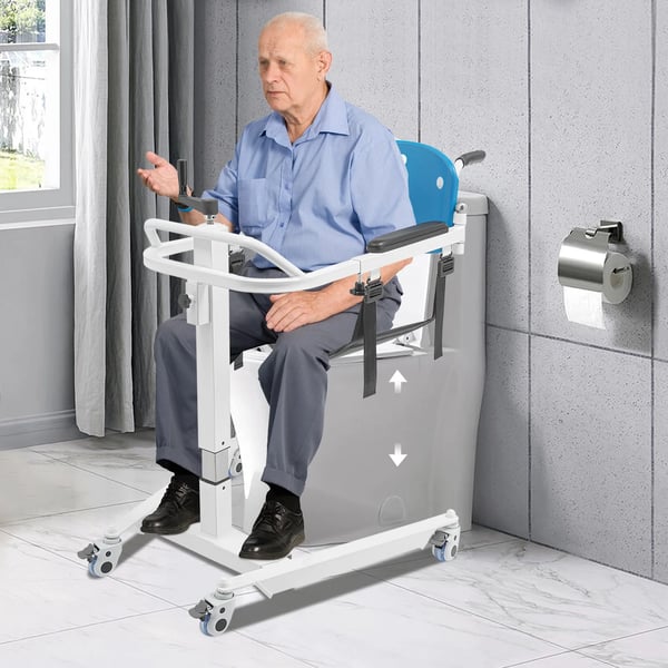 Patientlift - Transportstol - Hydraulisk - Maks belastning 120 kg - Til ældre og pleje - Multifarvet
