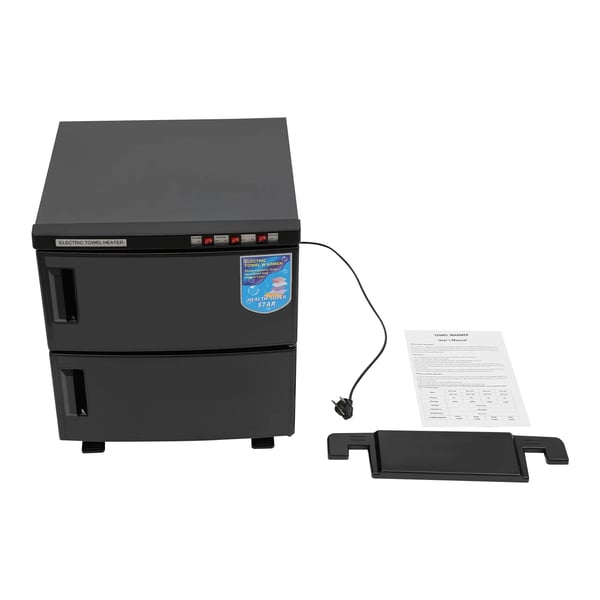 Sähköinen pyyhekuumenninkaappi - Sterilointilaite - 50 l - 2 hyllyä - 412 W - 220 V - Ruostumaton teräs - Musta