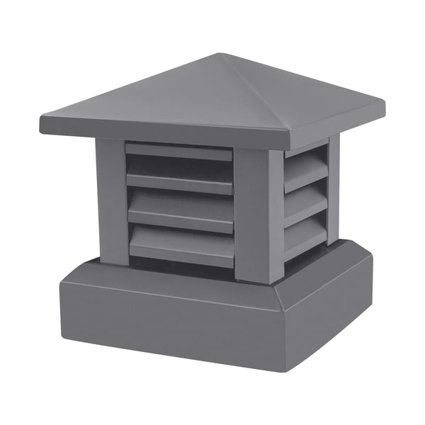 Skorstenshætte - Skorstenstop - 25,4 x 25,4 cm - Aluminiumslegering - Moderne lameldesign - Konisk top - Højde 30 cm - Sølv