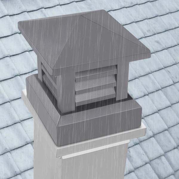 Skorstenshætte - Konisk top - Lameldesign - Aluminiumlegering - Bund 25,4 x 25,4 cm - Højde 30 cm - Sort