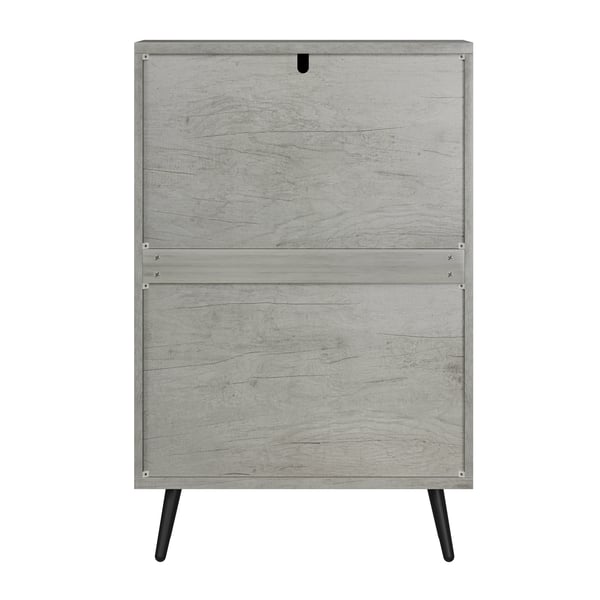 Skoskab & Skoreol - Skjult design - To vippeskuffer - Fritstående - MDF - Moderne minimalistisk - Grå