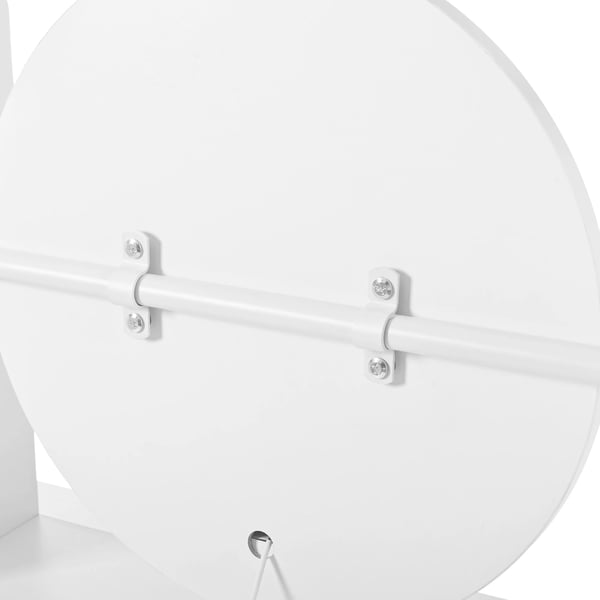Makeupbord 4-i-1 - Toiletbord - Fuldfigursspejl - Drejeligt bordsspejl - Med skammel - LED-lys - Metalgreb - Hvid