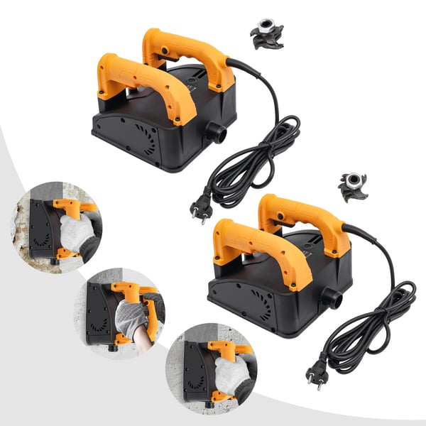 Sähköinen seinäjyrsin rappaus - Perusterä - Teho 1200 W - Leveys 15 cm - Syvyys 1–4 mm - 1000–4000 rpm - 26 Terää - Puhdas kuparimoottori - Kulta