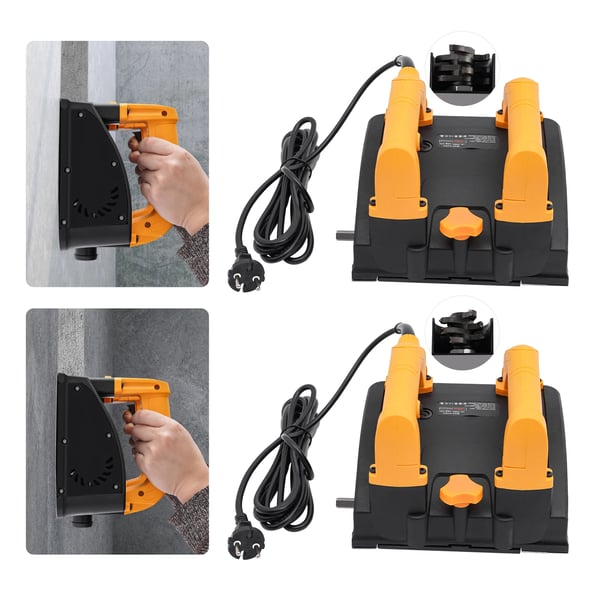 Sähköinen seinäjyrsin rappaus - Perusterä - Teho 1200 W - Leveys 15 cm - Syvyys 1–4 mm - 1000–4000 rpm - 26 Terää - Puhdas kuparimoottori - Kulta
