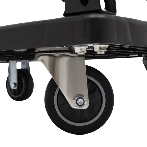 Platformsvogn - Foldbar - 150 kg bæreevne - 4 støjsvage hjul - 1,5 mm stålrør - TPR/PP/koldvalset stål/skum