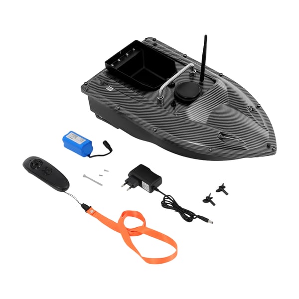 Foderbåd - RC-båd med GPS - 500 m Rækkevidde - 1,5 kg Kapacitet - LED-Lys - Natfiskeri - Cruise-kontrol - Radiostyring