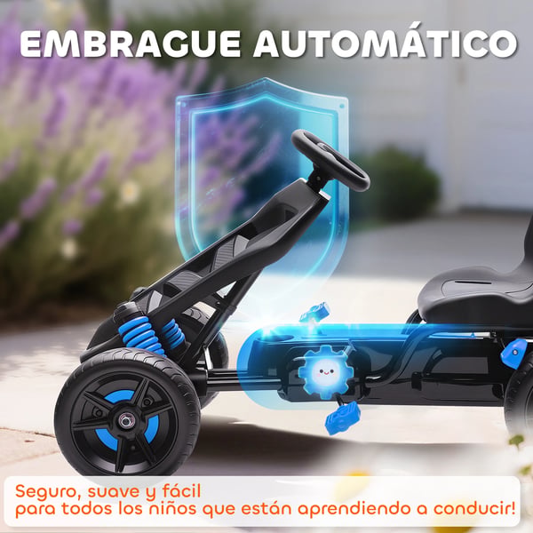 Gokart för barn - Ride-on bil - 4 hjul - Plast - 100x59x60,5 cm - Ålder 3–6 år - Unisex - Blå