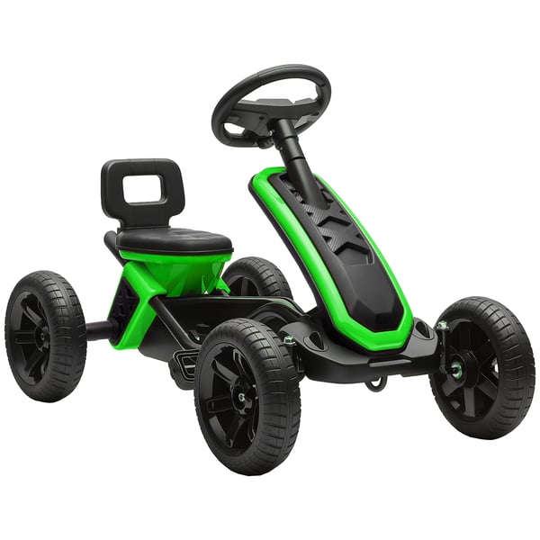 Gokart för Barn - Pedalgokart - 4 Hjul - Plast - Ej elektrisk - 85,5×49×57 cm - Ålder 3–6 år - Grön