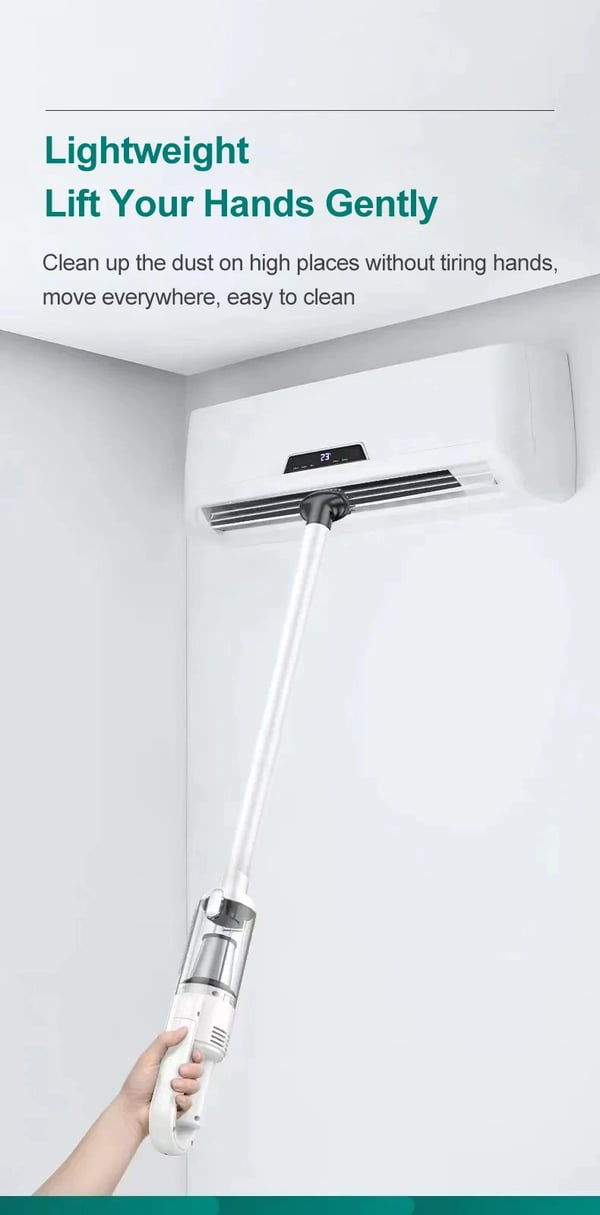 Käsipölynimuri - Kannettava - 6500 Pa imuteho - Märkä/kuiva - 120 W - Johdoton - Litteä suutin - Pitkä malli - Valkoinen