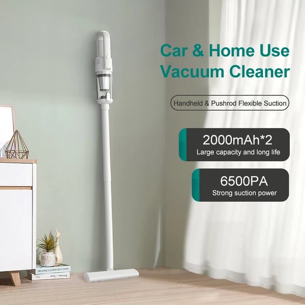Käsipölynimuri - Kannettava - 6500 Pa imuteho - Märkä/kuiva - 120 W - Johdoton - Litteä suutin - Pitkä malli - Valkoinen