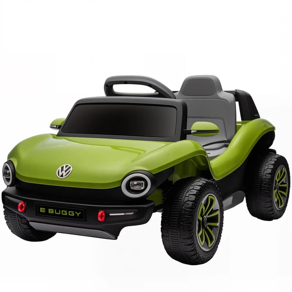 Elbil för barn - E-buggy 12V - Fjärrkontroll 2,4G - Dubbla motorer - Hjul med fjädring - LED-strålkastare, musik, USB - Ålder 3–6 år - Grön