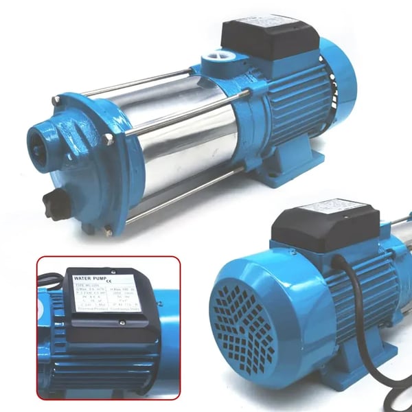 Centrifugalpumpe - Overflade brøndpumpe - Højtryk - 2500 W - Løftehøjde 110 m - IP44 - 220 V - Rustfrit stål