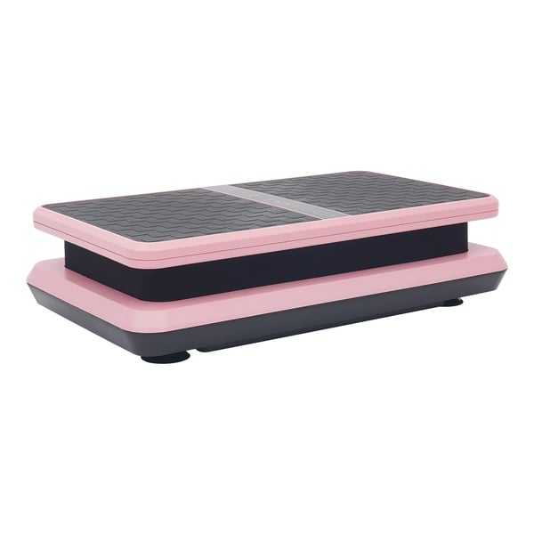 Vibrationsplade - Træningsmaskine - Fjernbetjening - 2 modstandsbånd - Max 150 kg - Konditionstræning - Talje & mave - Pink