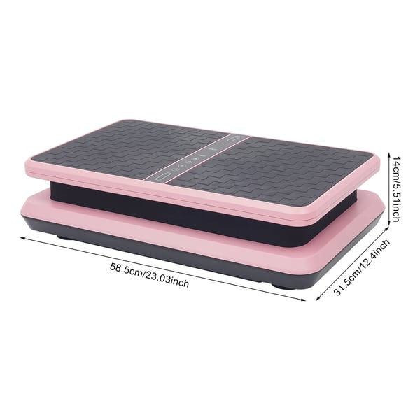 Vibrationsplade - Træningsmaskine - Fjernbetjening - 2 modstandsbånd - Max 150 kg - Konditionstræning - Talje & mave - Pink