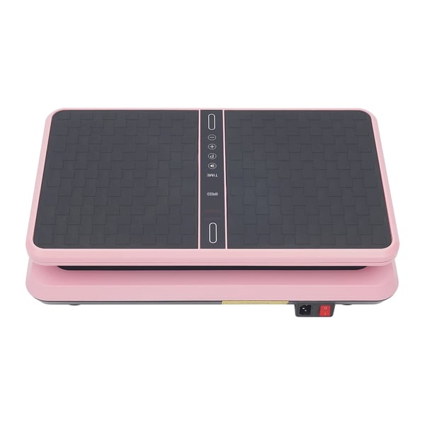 Vibrationsplade - Træningsmaskine - Fjernbetjening - 2 modstandsbånd - Max 150 kg - Konditionstræning - Talje & mave - Pink