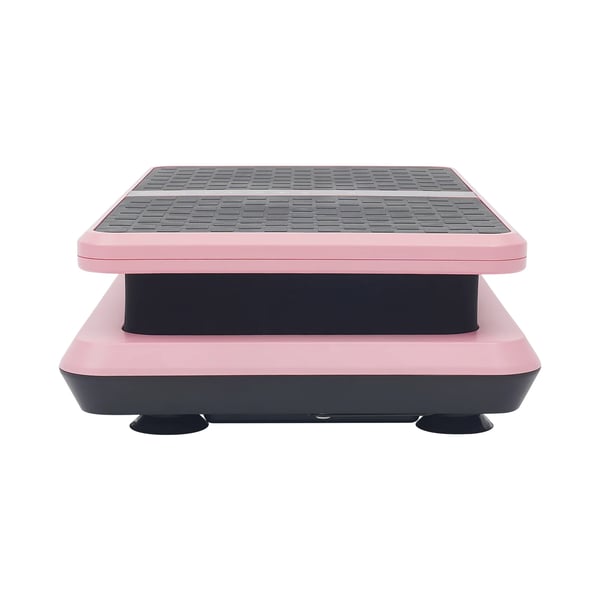 Vibrationsplade - Træningsmaskine - Fjernbetjening - 2 modstandsbånd - Max 150 kg - Konditionstræning - Talje & mave - Pink