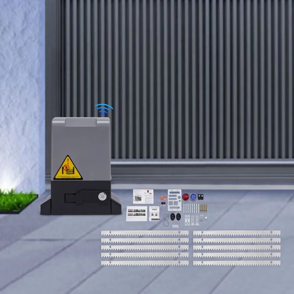 Sähköinen liukuportin avaaja - Automaattinen porttimoottori - Teho 370W/550W/750W - Kisko 6 m - 800–1600 kg - 220V - Vaaleanharmaa