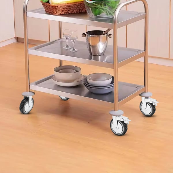 4 kpl PVC kääntöpyörät - Kalustepyörät Levykiinnikkeellä - 20 cm Pyörä - 2 Jarrulla - 600 kg Kantavuus - Reikäväli 8,5×7,5 cm - Beige