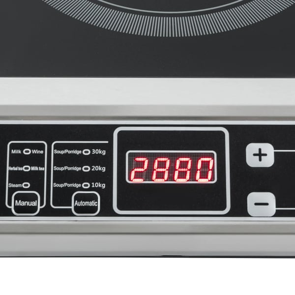 Bærbar induktionskogeplade/induktionsplade - Enkeltzone - 3500 W - 8 Temperaturtrin - 0–3 t Timer - Touchbetjening - EU-stik - Sort