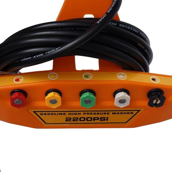 Højtryksrenser - 2200 PSI (150 bar) - 9 l/min - 0–60 °C - 5 dyser - Med slange - Sort