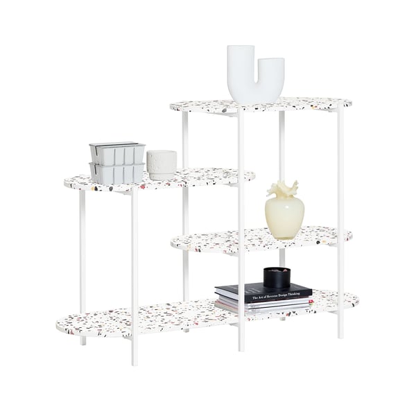 Konsolbord / Sofabord - FSB89-W - Metalramme, Smalt design til entré, Aflastningsbord, Fritstående hylde - Hvid