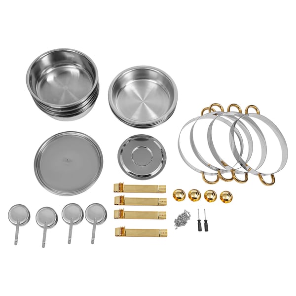 Chafing Dish Buffetsæt - Varmeholder - 4 dele - 4,5 L pr. beholder - Til fester & bryllupper - Guld