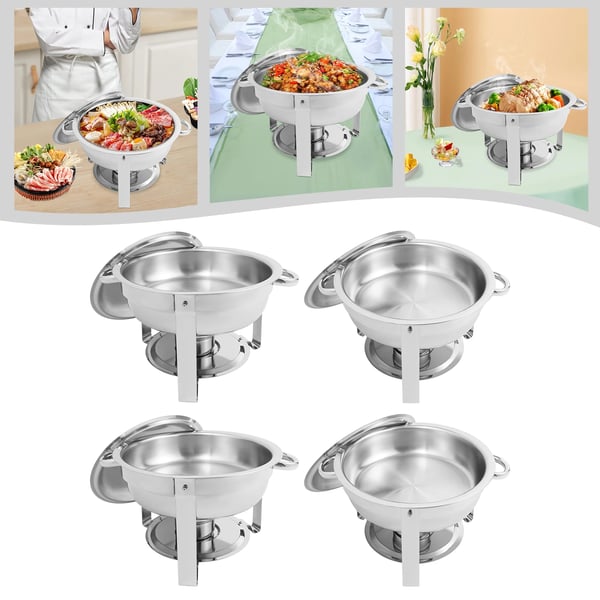 Chafing Dish Buffetsetti - Buffetlämmitin - 4 osaa - 4,5 L per astia - Juhliin ja häihin - Hopea