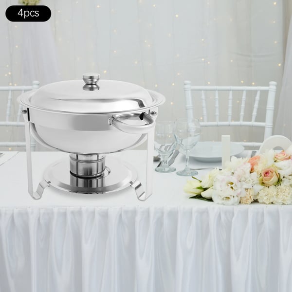 Chafing Dish Buffetsæt - Varmeholder - 4 dele - 4,5 L pr. beholder - Til fester & bryllupper - Guld
