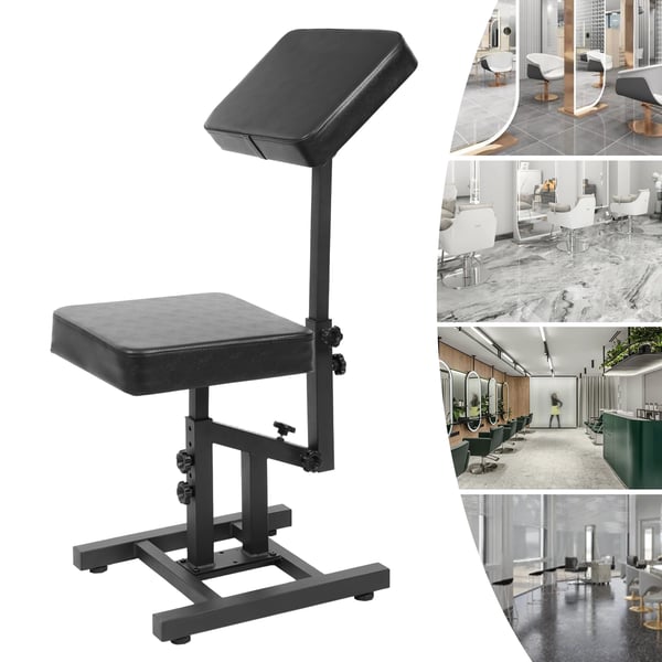 Multifunktionel tatovørstol - Justerbar salonstol - Højde- og vinkeljusterbar - Metalramme - PU-læder - Ergonomisk - Til tatovører - Sort