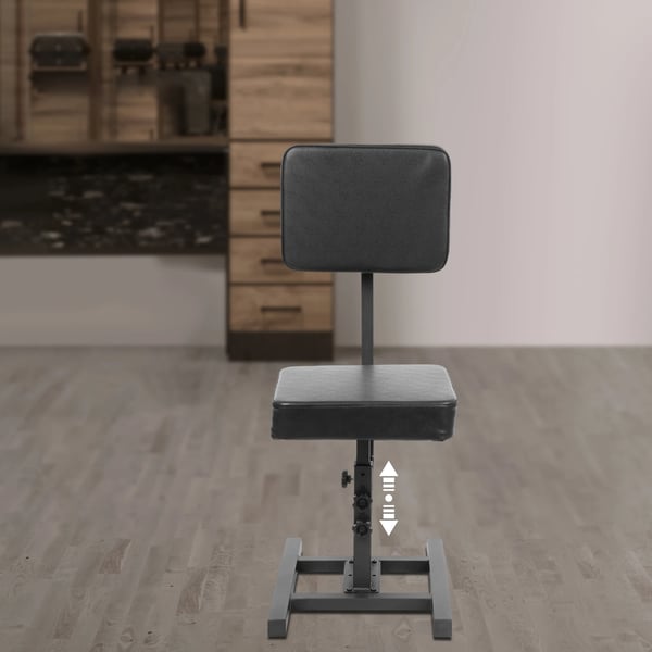Multifunktionel tatovørstol - Justerbar salonstol - Højde- og vinkeljusterbar - Metalramme - PU-læder - Ergonomisk - Til tatovører - Sort