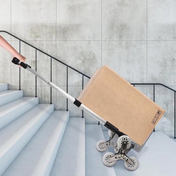 Sækkevogn Trappevogn - Trappeklatrer - Foldbar - 6 hjul - Op til 75 kg - Sort