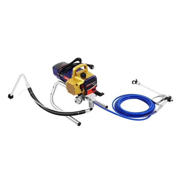 Airless färgspruta - Elektrisk sprutpistol - 1500 W - 3300 PSI - 2,2 L/min - 8 m slang - CE-certifierad - För inomhus/utomhus väggar - Blå
