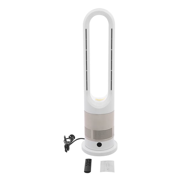 Bladfri ventilator - Gulvventilator - Varme og køling - 1200 W - Timer over 8 t - 220 V - CE-certificeret - Hvid