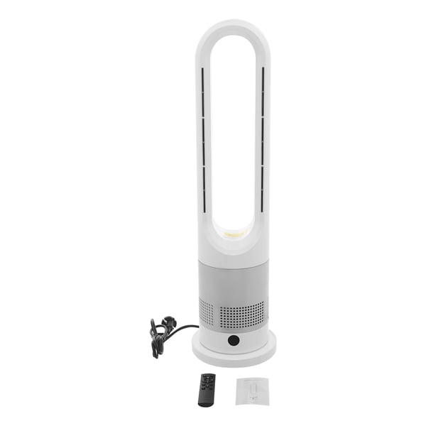 Bladfri ventilator - Gulvventilator - Varme og køling - 1200 W - Timer over 8 t - 220 V - CE-certificeret - Hvid