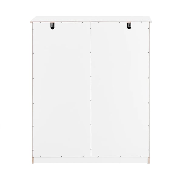 Badskab med vasketøjskurv - BZR33-II - Med 2 Skuffer - MDF - Mål 78×90×38 cm - Selvmontering - Hvid