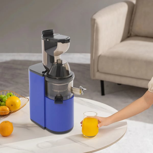Juicer til frugt og grønt - Bordmodel - 800 W - 0,5–1 L kapacitet - Støjsvag - Automatisk udkast af frugtkød - Blå