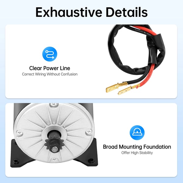 E-scooter motor - Børstet permanentmagnet DC-motor - 350 W - Til el-løbehjul - CE