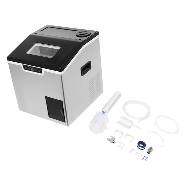 Ismaskine - 2‑i‑1 Knust is & Isterningemaskine - 150–180 W - Automatisk rengøring - Luftkølet - LCD‑display - Sølv