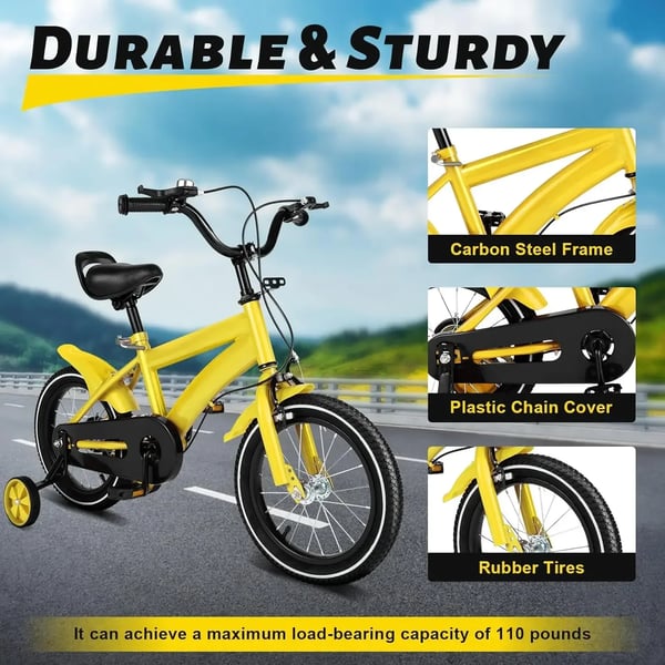 Børnecykel - 35 cm hjul - Kulfiberstel - Aluminiumsforgaffel - Dobbelt affjedring - V-bremse/skivebremse - Fælge i aluminiumlegering - Unisex