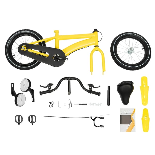 Børnecykel - 35 cm hjul - Kulfiberstel - Aluminiumsforgaffel - Dobbelt affjedring - V-bremse/skivebremse - Fælge i aluminiumlegering - Unisex