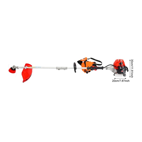 Have-multiværktøj - 4-i-1 sæt - Hækkeklipper/Græstrimmer/Kædesav/Røjsav - Motor 51,7 cc 2-takt - Effekt 4 kW - Tank 1,2 l - Rød