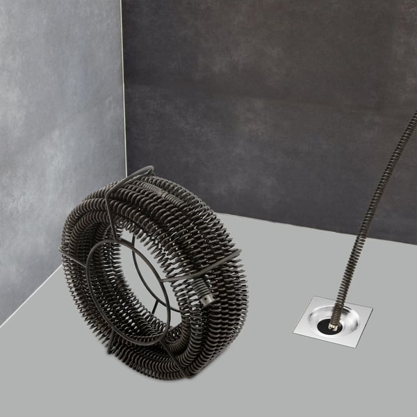 Viemärinavausspiraali - Kaapeli mallille 150 - 14 m (4×3,5 m) - Ø22 mm - Putkille Ø50–200 mm - Mangaaniteräs - Leikkuupää & teline