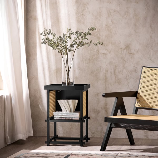 Sengebord Natbord - HFBT03 - Moderne marokkansk stil - Tappede samlinger - 40×60×40 cm - Sort