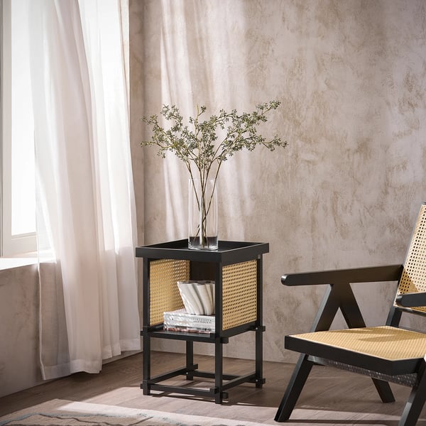Sengebord Natbord - HFBT03 - Moderne marokkansk stil - Tappede samlinger - 40×60×40 cm - Sort