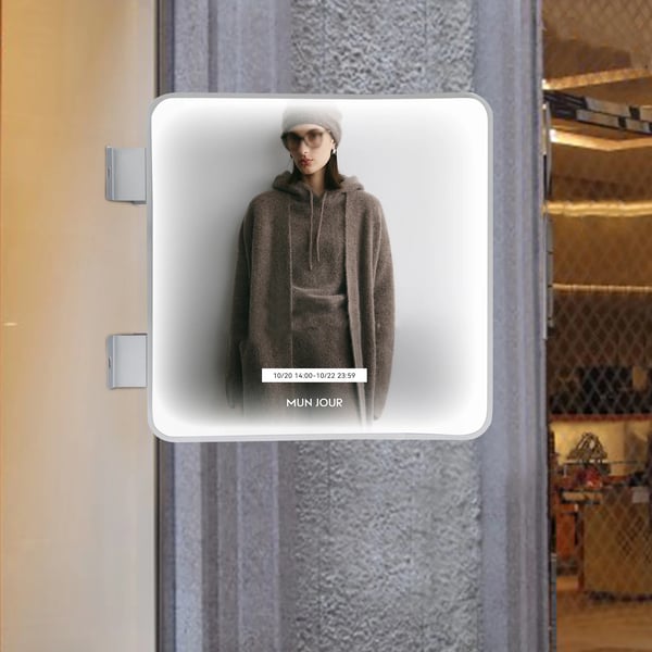 LED lysboks - Reklameskilt - Dobbeltsidet - Firkantet - Vandtæt - 60×60×14 cm - 16 W 1600 lm - Hvid