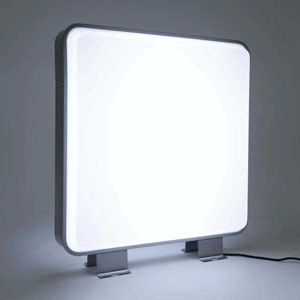 LED lysboks - Reklameskilt - Dobbeltsidet - Firkantet - Vandtæt - 60×60×14 cm - 16 W 1600 lm - Hvid