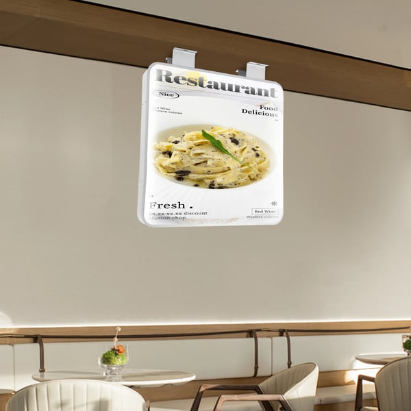 LED lysboks - Reklameskilt - Dobbeltsidet - Firkantet - Vandtæt - 60×60×14 cm - 16 W 1600 lm - Hvid