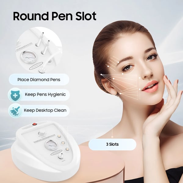 Diamant mikrodermabrasion maskine - Ansigtsapparat - 50 W - Sug 0–60 cmHg - 9 niveauer - EU-stik 220–240 V - Ledningsdrevet - Til hjem og klinik
